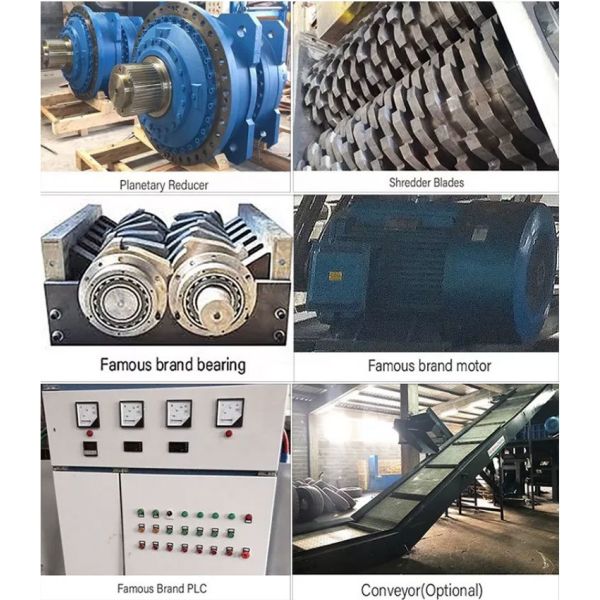Double Shaft Shredder with Six-fold Seal Helix Tool Arrangement and Hexagonal Cutter Design for Efficient Metal Shredding