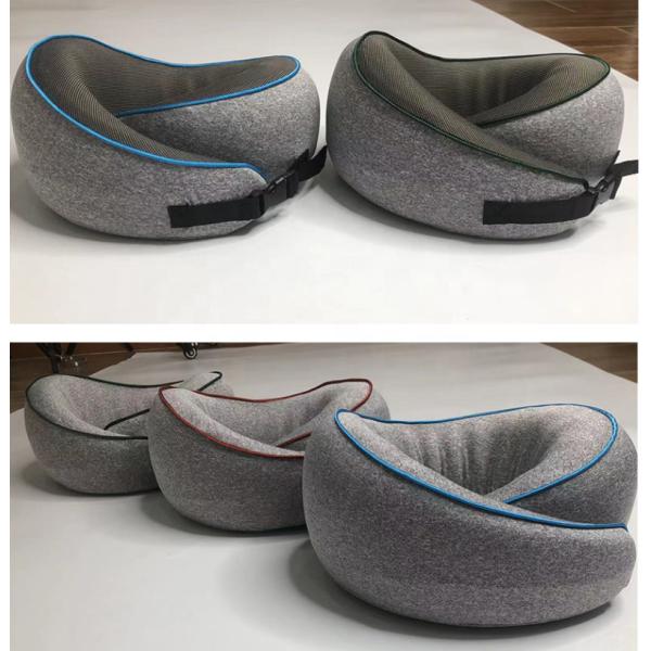 Knitted Cotton Travel Neck Pillow Memory Foam Airplane Head Support Soft Airplane Pillow