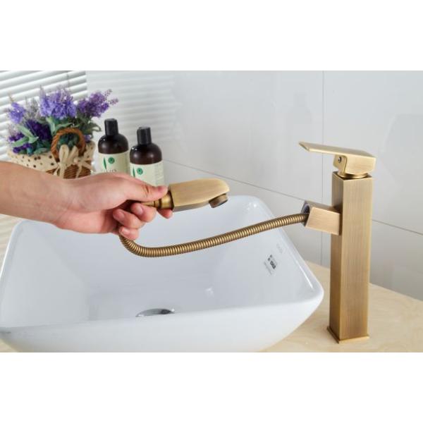 Hotel  Brushed Pull Out ODM Vintage Style Bathroom Faucets