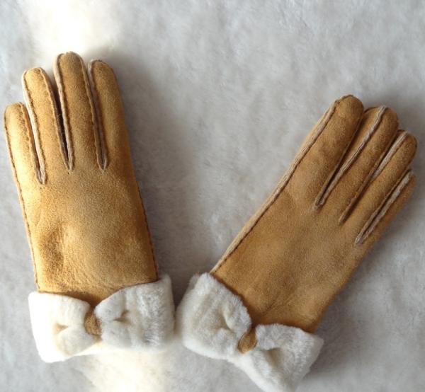 Spain merino double face lamb fur gloves butterfly glove real leather glove women gloves