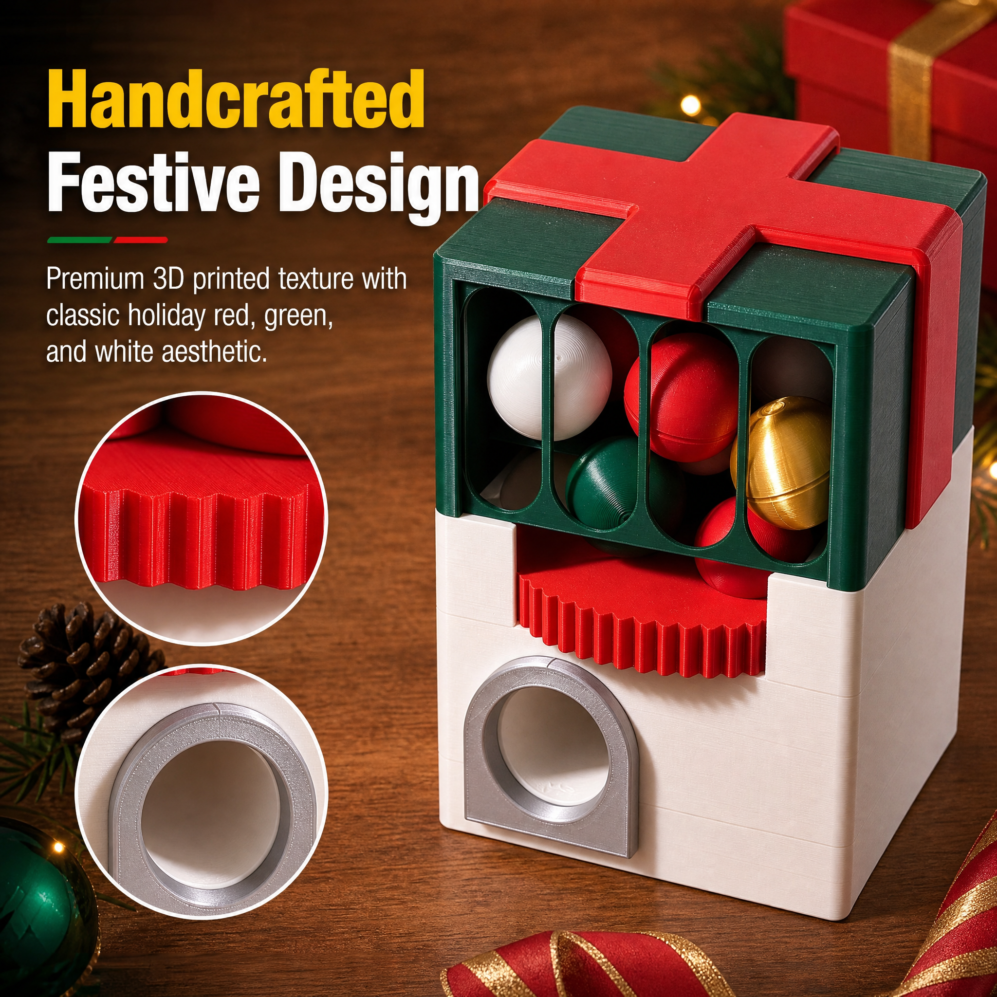 Custom 3D Printing Christmas Advent Calendar, Capsule Toy Machine, For Family Countdown Gift