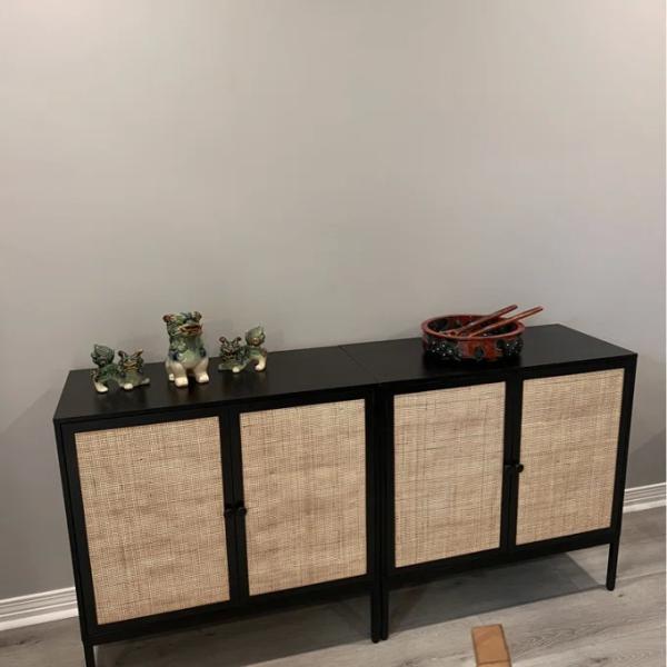 Decorative MDF Slat Wood Cabinet Sideboard Kitchen Apartment