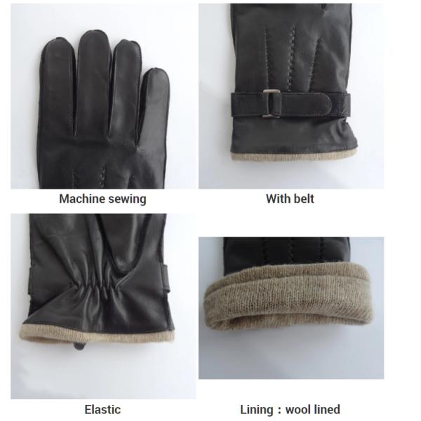 Custom Genuine Sheepskin Leather Men Leather Gloves For Daily Life BDM16-217