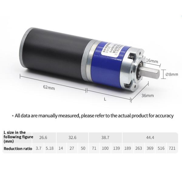 Brushed Dc Motor 24v PG36-3662 36mm Small Planetary Geared Dc Motor Brushed Planetary Motor
