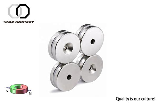 Ímãs escareados disco D25.4 x 4,95 x 12.7mm do furo do neodímio do carro para o motor bonde