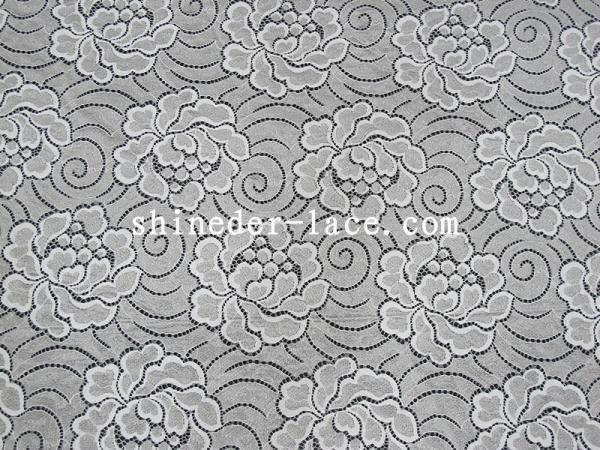 Simple / Elegant Flower Pattern Cotton Nylon Lace Fabric For Fashion Mash SYD-0171