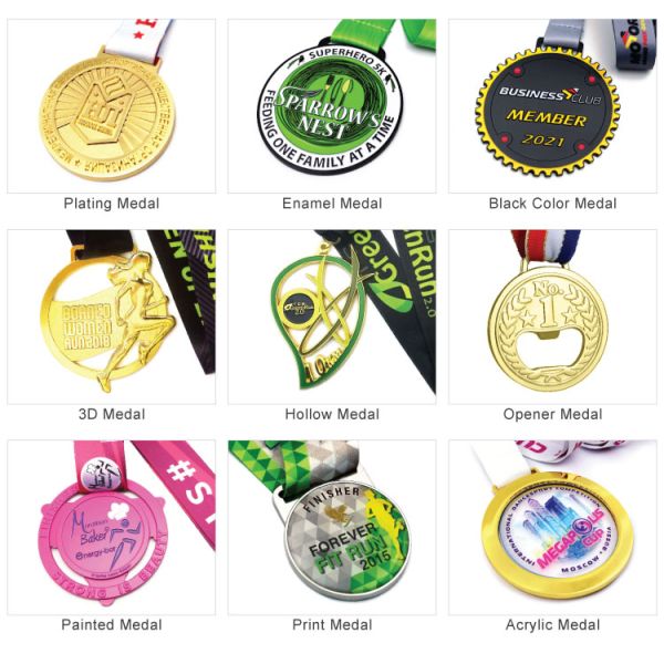 Double-sided Soft Enamel Custom Sports Medal with Custom Ribbon for Running Events