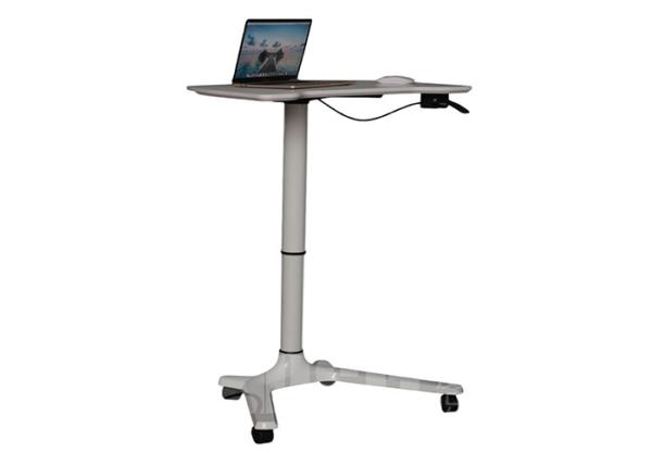White Pneumatic Adjustable Gas Lift Hydraulic Standing Table For Laptop