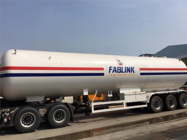 Powerful 3 Axles Lpg Tank Trailer , 30CBM To 65CBM Propane Semi -Trailer
