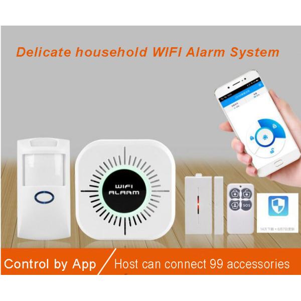 Система сигнализации против взлома для домашнего пользования Mini WiFi с интеллектуальным управлением приложением с частотой 433,92 МГц