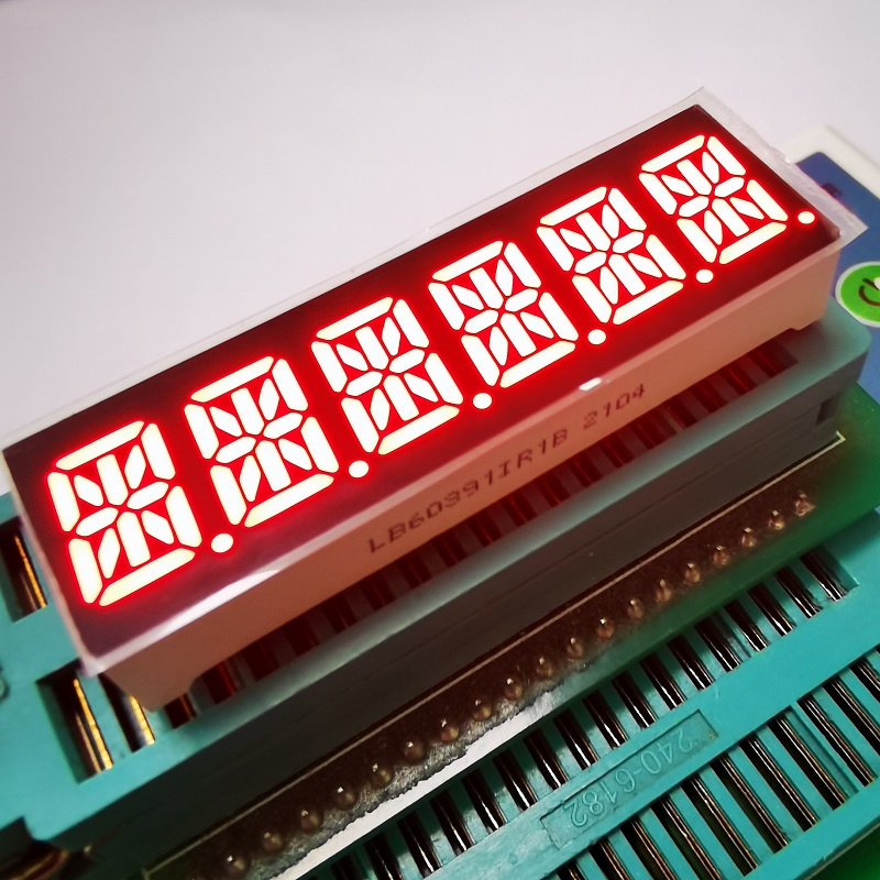 Super Bright Red 0.39 Inch 6 Digit 14 Segment Alphanumeric LED Display  Common Anode for Digital Frequency Converter
