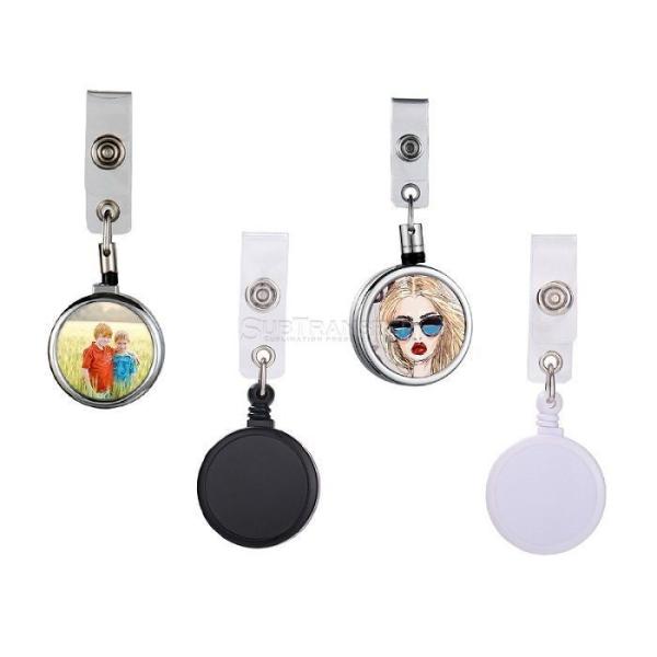 DIY Custom Sublimation Badge Reels Retractable Badge Holder ID Card Holder Clip for Student Nurse Doctors