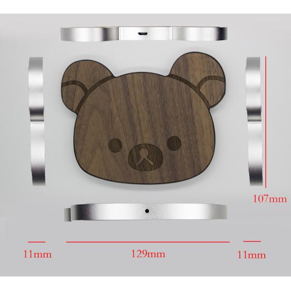 Fast Charging Wooden Wireless Charger Cartoon Shaped with Anti - Slip Circle Pad