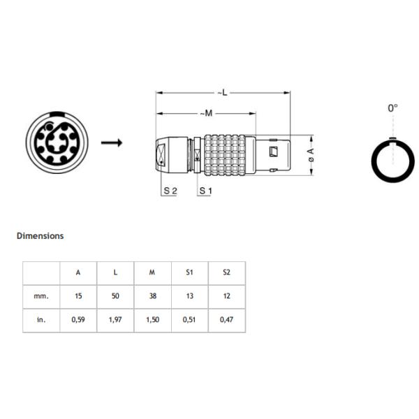 12pin Circular Cable Connectors Lemo Replacement 2B Size M15 Connectors