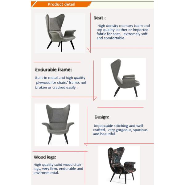 Обитая бабочкой софа Seater стула одиночная с высоким задним подлокотником 100cm