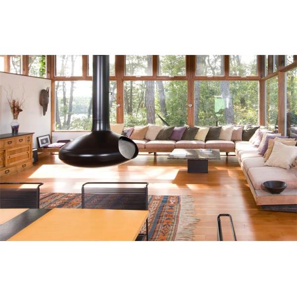 Indoor Decorative Wood Burning Suspended Ceiling Mounted Hanging Fireplace