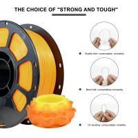3D Printer PLA+ Filament Dual Color Changing With Temperature Pine Orange To Yellow  1.75mm (+/-0.03mm),2.2LBS(1KG)