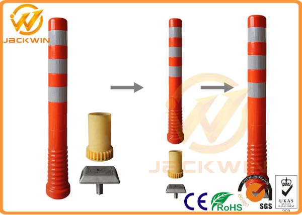 Sunproof Heat Resistant 76cm Traffic Delineator Post Reflective Guide Post