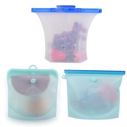 1.5L Sandwich Preservation Silicone Food Pouches Reusable Food Storage Bags
