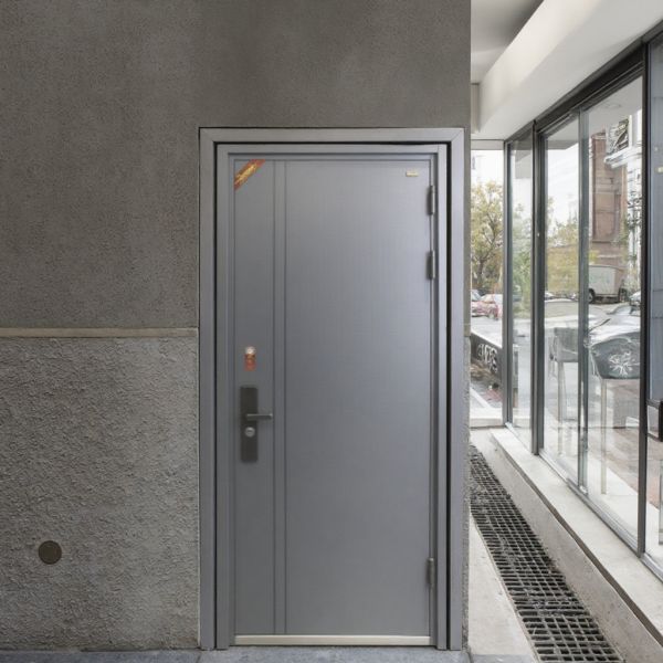 Modern Intelligent Safety Door  Spray Plastic Surface for Apartments  Secure Outdoor Entry