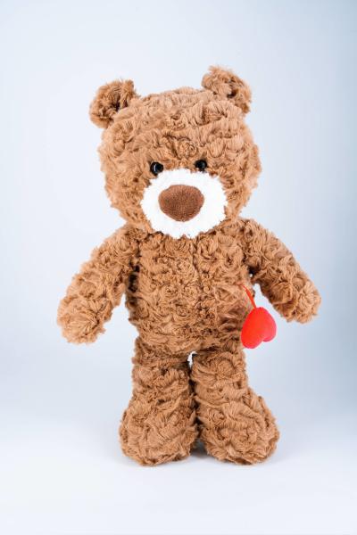 C'est un jouet doux et doux, un ours en peluche, rempli de jouets au cœur rouge, des jouets pour ours.