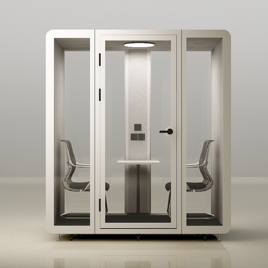 Commercial Modular Soundproof Booth with STC 45 Rating and Customizable Laminated Glass Office Pod