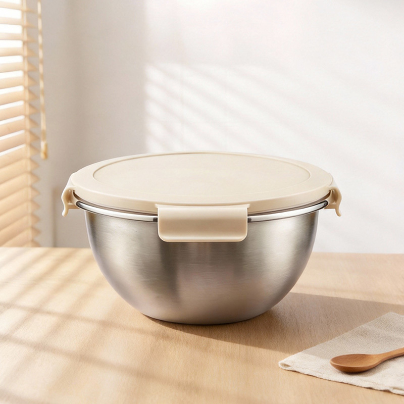 IKOO 304 Stainless Steel Mixing Bowl with PP Lid 1350ml 2500ml 4350ml