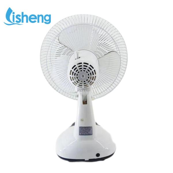 Hot sale  good price solar 12 inch rechargeable  table fans with LED light