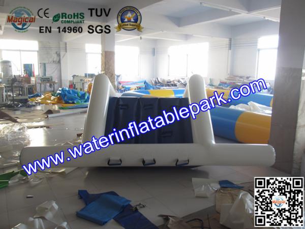 Water Park Pool Floating Inflatable Water Slide / Airtight Floating Slide
