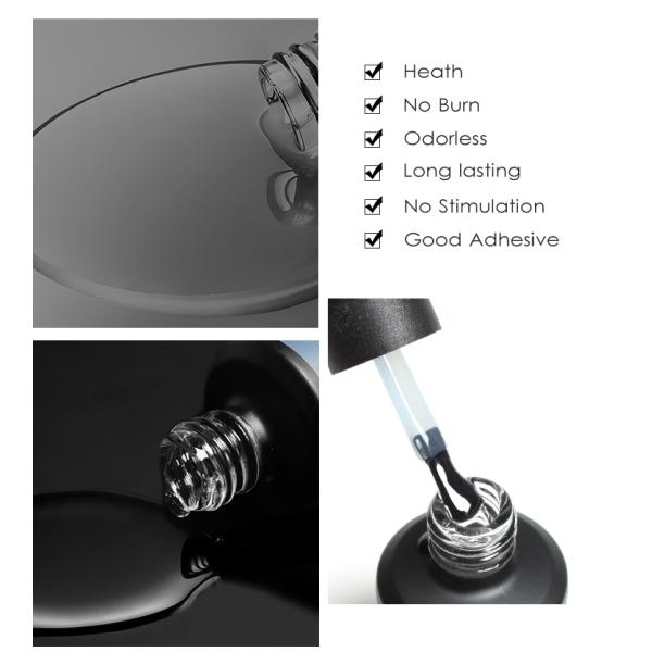 Gel Base and Top Coat No Wipe Eco-friendly Oem Factory Nails Gel Base Coat Top Coat Gel Nail Polish
