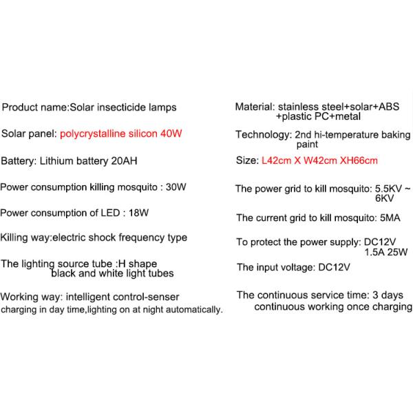 Solar Lantern Mosquito Killer Lamp Outdoor Courtyard Waterproof Orchard Insect Killer Farm Fly Killer With Pole