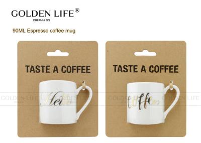 AB Grade Level Custom Coffee Mugs 90cc Straight Shape With Real Gold Design