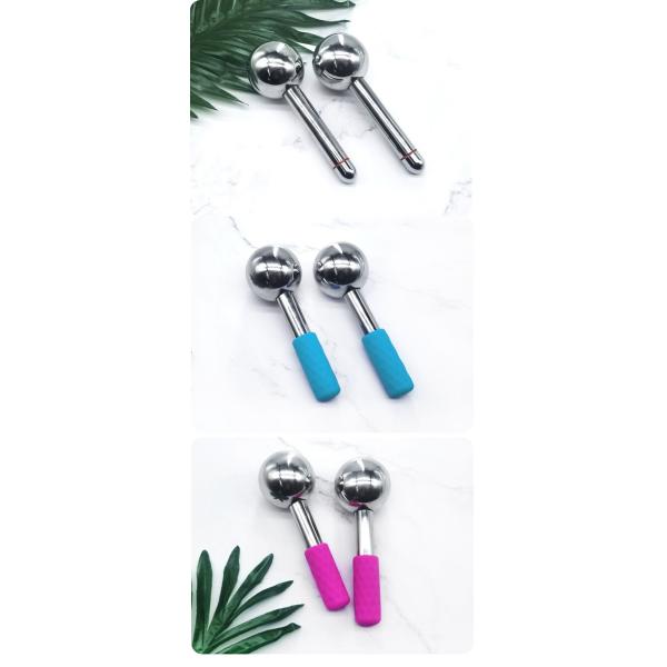 Facial Massager for Cooling and Reducing Dark Circles Stainless Steel Ice Globes