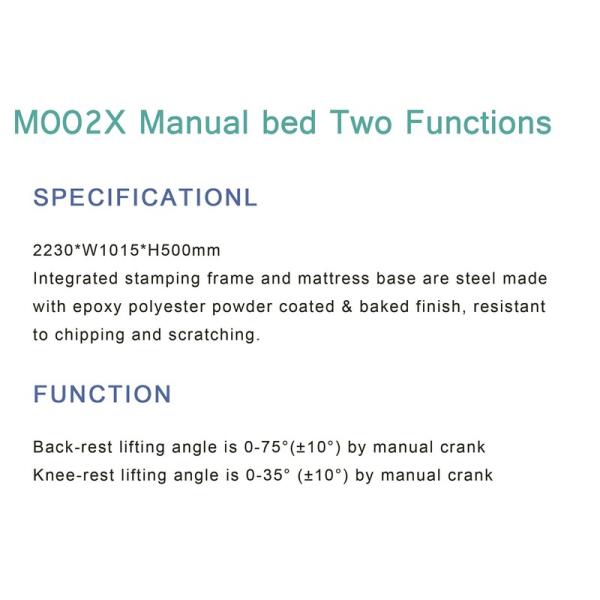 Flat Hospital Beds 2 Function Manual 2 Crank Hospital Bed With Mattress Good Price For Hospital