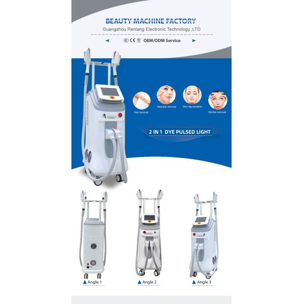 Vertical Dual Handle DPL Painless Salon Skin Treatment Beauty Equipment