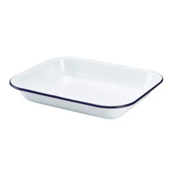 Steel Rolled Edge Rim Classical Style Enamel Dinnerware Soup Plate Custom Logo