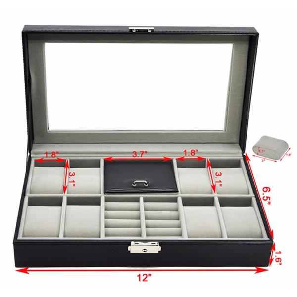 Modern Leather Jewelry Display Box Watch Organizer Customized Logo