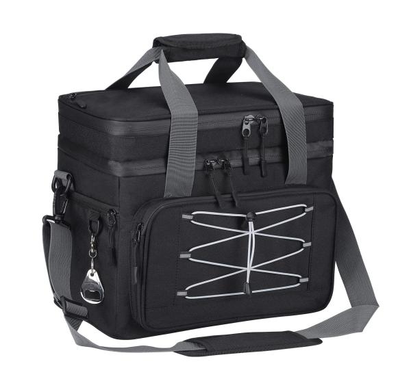 Double Decker Cooler Bag For Frozen Food Collapsible Insulated Cooler 27L