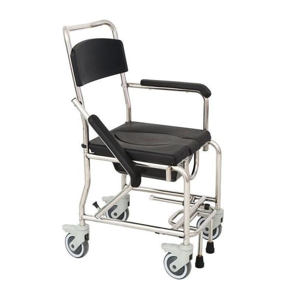Toilet Chair with Wheeled Potty Steel Lightweight Commode Chair