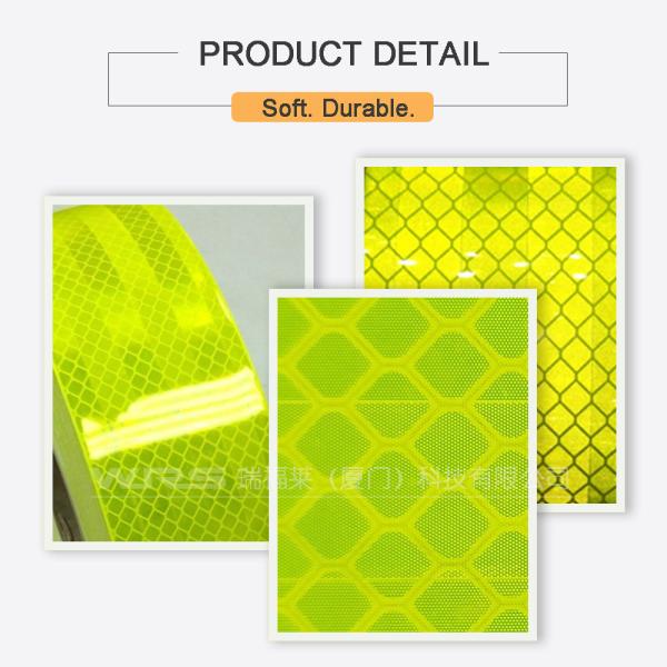 Fluorescent Yellow Green Reflective Tape Adhesive 3M for Truck Crystal Reflectors