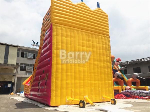 Solo amarillo el 12x7x10m del carril de la diapositiva inflable por encargo de los niños