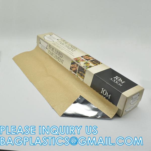 Parchment Baking Paper Lined Foil, Insulated Foil Sandwich Wrap Sheet, Aluminum parchment backed baking paper lined