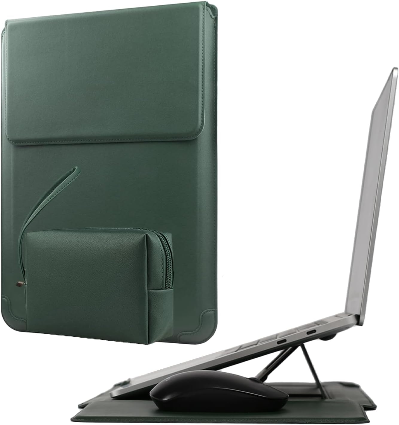 Laptop Sleeve Case with Stand and Mouse Pad 15-16 Inch Laptop Case Leather Protective Cover for MacBook Pro Air 13 15 Inch Wholesale OEM/ODM/Private Label