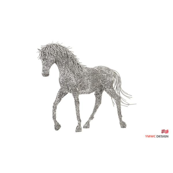 Custom Life-Size Stainless Steel Animal Sculpture with Horse Pipe Statue Decoration