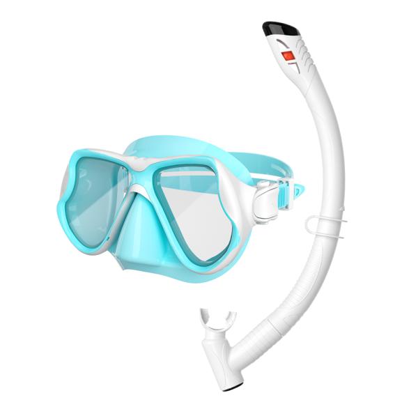 Máscara de buceo sin marco de silicona y snorkel para niños