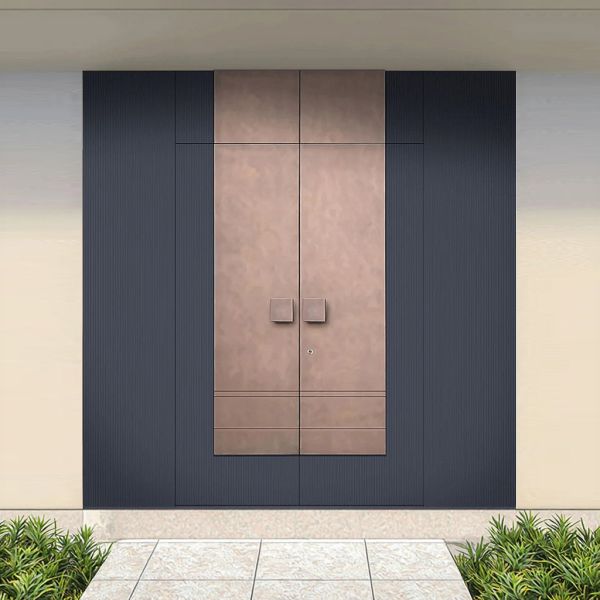 Contemporary Villa Doors Steel Modern Security Front Door Customized Pictures