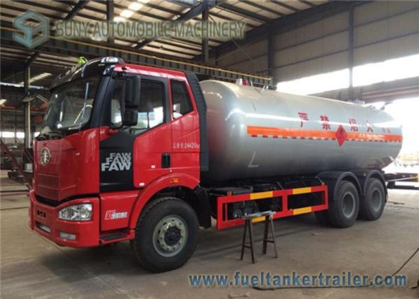 FAW 10 Ton LPG Tank Truck , 24M3 3 Axles 6x4 Truck With Dispenser