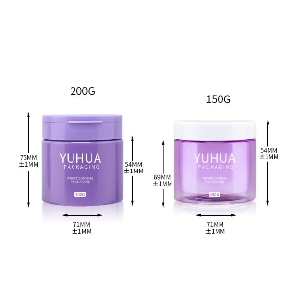 Purple Plastic Packaging Jars  With Flip Top Cap Double Wall 100g 120g 150g 180g 240g