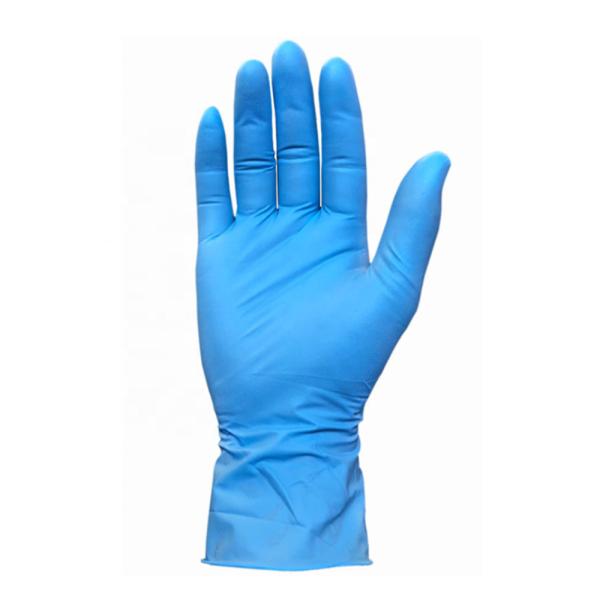 Blue Disposable Latex Gloves , Disposable Powder Free Glove Environmental Friendly