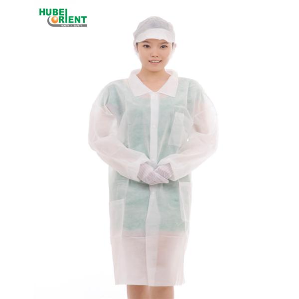 Связанное пальто 55G/M2 длинных рукавов тумака устранимое медицинское с воротником рубашки